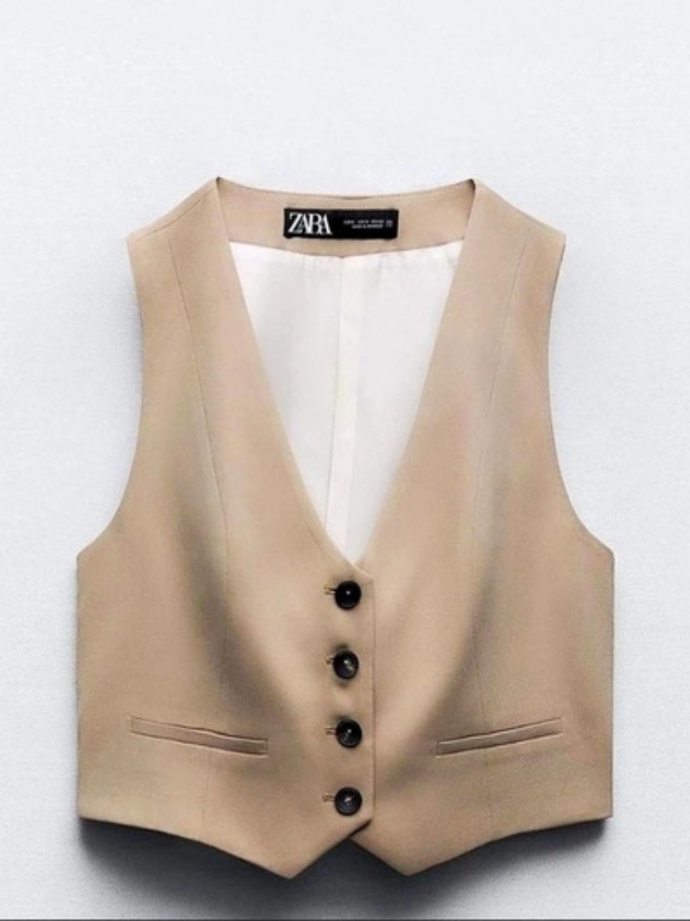Zara Tailored Crop Vest in Pink